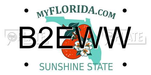 B2EWW Florida License Plate