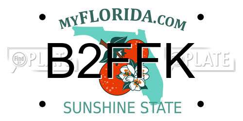 B2FFK Florida License Plate