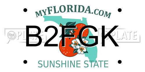 B2FGK Florida License Plate