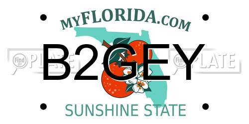 B2GEY Florida License Plate