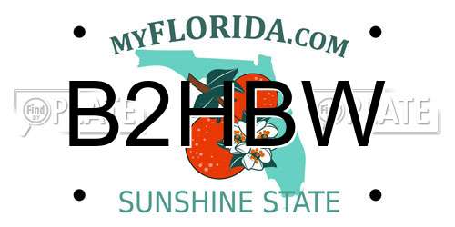 B2HBW Florida License Plate