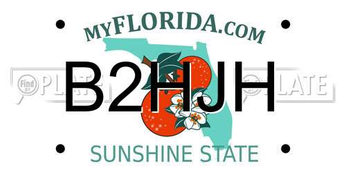 B2HJH Florida License Plate
