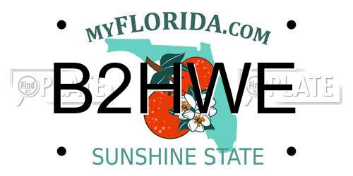 B2HWE Florida License Plate