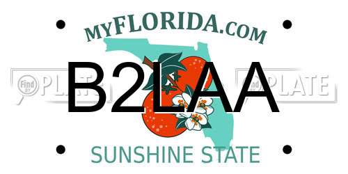 B2LAA Florida License Plate