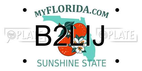 B2LIJ Florida License Plate