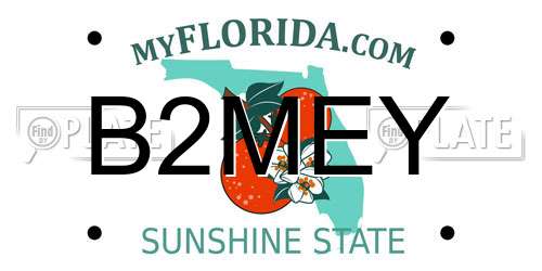 B2MEY Florida License Plate