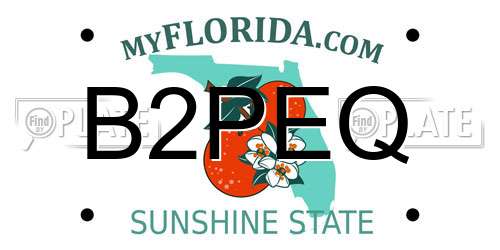 B2PEQ Florida License Plate