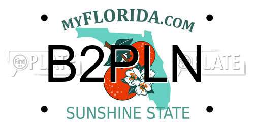 B2PLN Florida License Plate