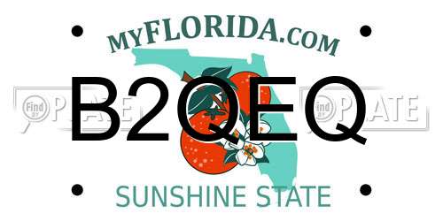 B2QEQ Florida License Plate