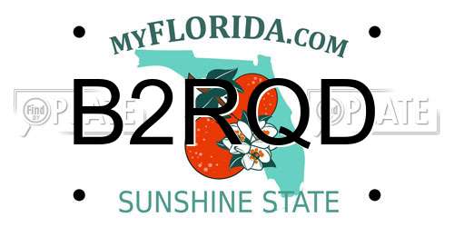 B2RQD Florida License Plate