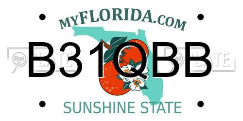 B31QBB Florida License Plate
