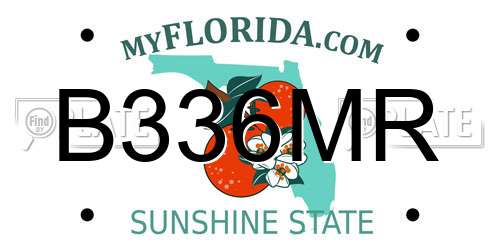 B336MR Florida License Plate