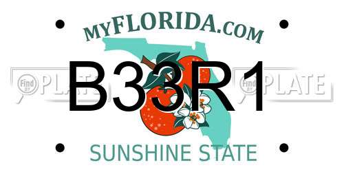 B33R1 Florida License Plate