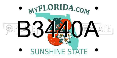B3440A Florida License Plate