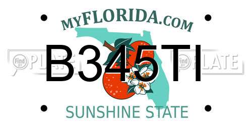 B345TI Florida License Plate