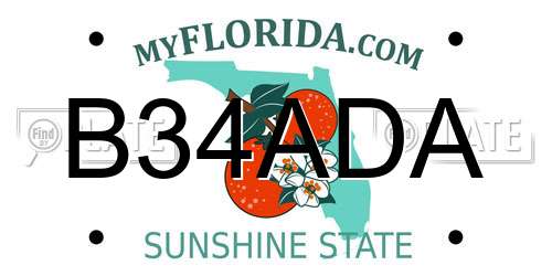 B34ADA Florida License Plate