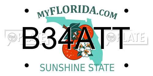 B34ATT Florida License Plate