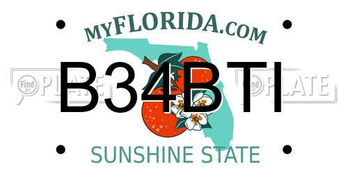 B34BTI Florida License Plate
