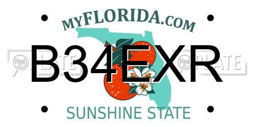 B34EXR Florida License Plate