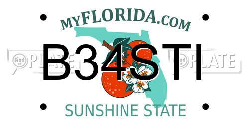 B34STI Florida License Plate