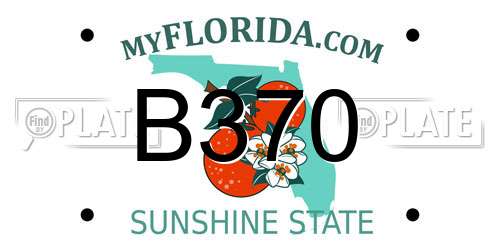 B370 Florida License Plate