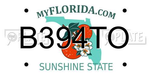 B394TO Florida License Plate