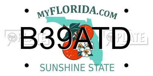 B39ATD Florida License Plate