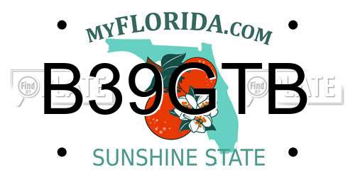 B39GTB Florida License Plate