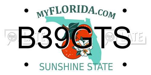 B39GTS Florida License Plate