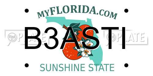 B3ASTI Florida License Plate