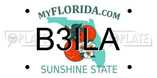 B3ILA Florida License Plate