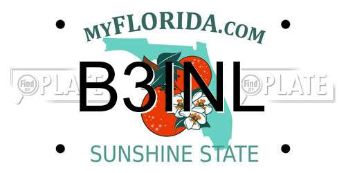 B3INL Florida License Plate
