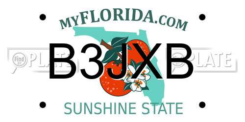 B3JXB Florida License Plate