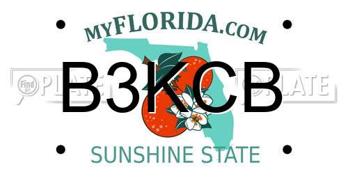 B3KCB Florida License Plate