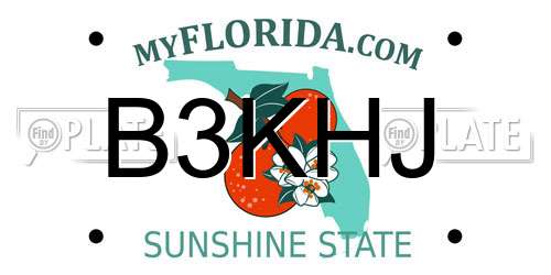 B3KHJ Florida License Plate