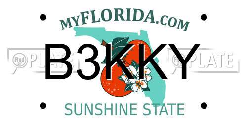 B3KKY Florida License Plate