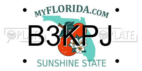B3KPJ Florida License Plate