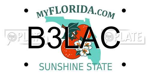 B3LAC Florida License Plate