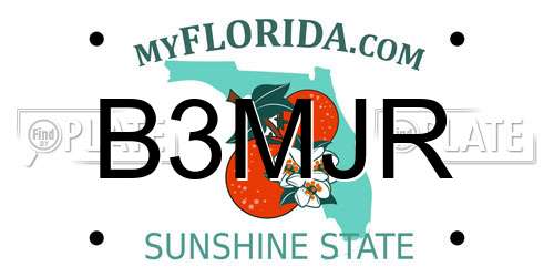 B3MJR Florida License Plate