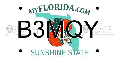 B3MQY Florida License Plate
