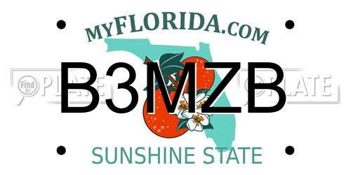 B3MZB Florida License Plate