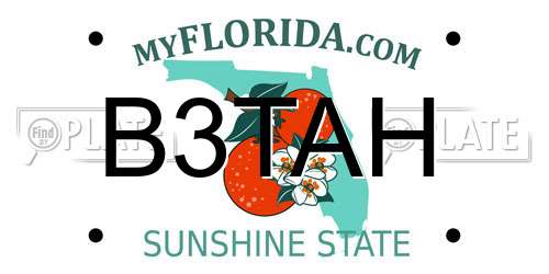 B3TAH Florida License Plate