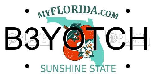 B3YOTCH Florida License Plate