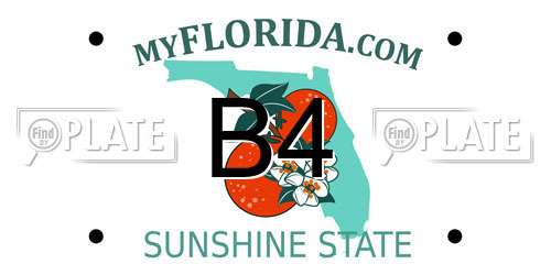 B4 Florida License Plate