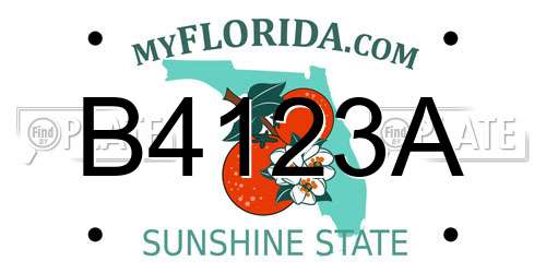 B4123A Florida License Plate
