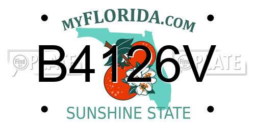 B4126V Florida License Plate
