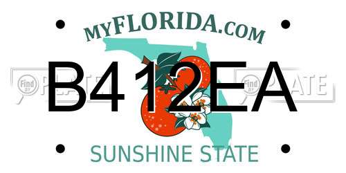 B412EA Florida License Plate
