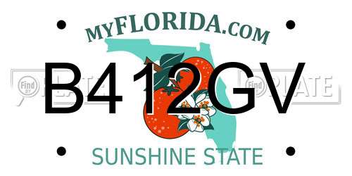 B412GV Florida License Plate