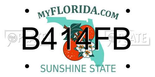 B414FB Florida License Plate