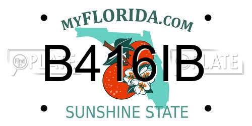 B416IB Florida License Plate